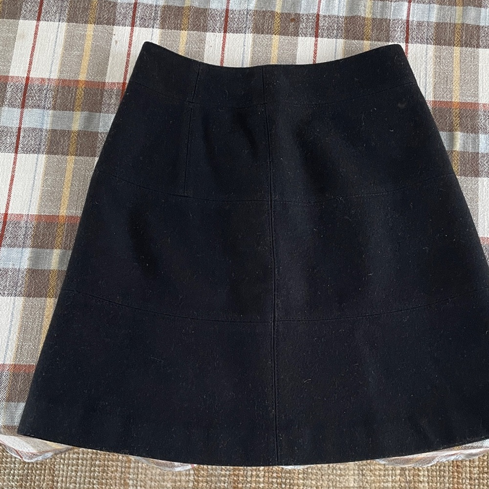 Theory Black Wool Skirt
